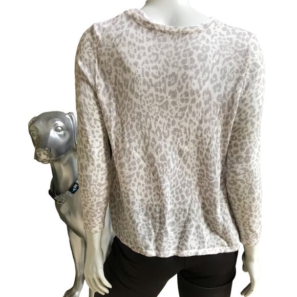 Olivaceous Layered Leopard Print Gray Long Sleeve Shirt Women's Size Small - Picture 3 of 8